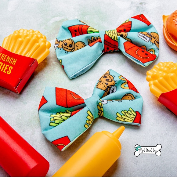 McDonald’s chicken nuggets and fries pet bow tie - Picture 1 of 2